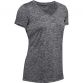 Under Armour Women's Tech™ SS V-Neck Twist T-Shirt Black / Metallic Silver