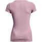 Pink Under Armour women's gym mesh t-shirt with short sleeves from O'Neills.