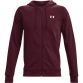 Maroon Under Armour men's full zip hoodie with white UA logo from O'Neills.