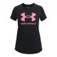 Kids' Black Under Armour Sportstyle Graphic T-Shirt, with ribbed collar from O'Neills.