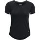 Black Under Armour women's running t-shirt with reflective detail from O'Neills.