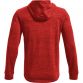 Red Under Armour men's hoodie with printed logo and kangaroo pocket from O'Neills.