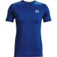 Blue Under Armour men's short sleeve fitted gym t-shirt with white UA logo from O'Neills.