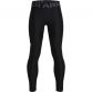 Black Under Armour girls leggings with branded waistband and UA logo on right leg from O'Neills.