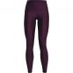 Purple Under Armour women's gym leggings with deep waistband and side pocket from O'Neills.