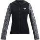 Black girls Under Armour full zip hoodie with printed arms and 2 front pockets from O'Neills.