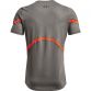 Grey and orange Under Armour men's short sleeve t-shirt with mesh panels from O'Neills.