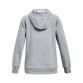 Kids' Grey Under Armour Rival Fleece Core Logo Hoodie, with a front kangaroo pocket from O'Neills.