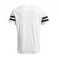 White Under Armour men's t-shirt with large UA logo on centre of chest and black stripes on sleeves from O'Neills.