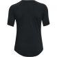Black women's Under Armour Running t-shirt with curved hem and short sleevesfrom O'Neills. 