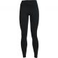 Black Under Armour women's running leggings with high waist and deep waistband from O'Neills.