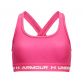Pink Girls Under Armour Crossback Sports Bra with crossover straps from O'Neills