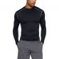 Black Under Armour men's training baselayer with grey stitching from O'Neills.