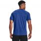 Blue Under Armour men's short sleeve t-shirt with a black logo on upper back from O'Neills.