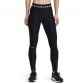 Black Under Armour women's gym full length leggings with branded waistband from O'Neills.