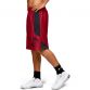 Red Under Armour men's gym shorts with ventilated side panels from O'Neills.