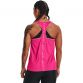 Pink Under Armour women's gym tank top with branding and t-bar back from O'Neills.