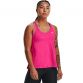 Pink Under Armour women's gym tank top with branding and t-bar back from O'Neills.