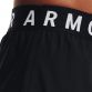Women's Black Under Armour Play Up 5 Inch Shorts, with convenient side hand pockets from O'Neills.