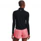 Black Under Armour women's running half zip training top with reflective detail from O'Neills.