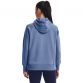 Blue Under Armour women's overhead hoodie with ribbed cuffs and hem from O'Neills