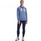 Blue Under Armour women's overhead hoodie with large white UA logo on front and kargaroo pocket from O'Neills