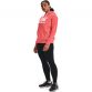 Coral Under Armour women's fleece overhead hoodie with a kangaroo pocket from O'Neills.