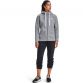 Grey Under Armour women's full zip hoodie with white UA logo and pockets from O'Neills.