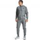 Grey Under Armour men's loungewear overhead hoodie with drawstring hood from O'Neills.
