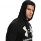 Black Under Armour men's hoodie with drawstrings from O'Neills.