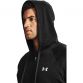 Black Under Armour men's full zip hoodie with hood drawstrings from O'Neills.