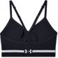 Black Under Armour women's sports bra with cross back design from O'Neills.