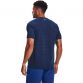 Navy Under Armour men's gym t-shirt with grey UA logo on upper back from O'Neills.
