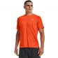 Orange men's Under Armour running t-shirt with reflective details and short sleeves from O'Neills.