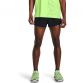 Black Under Armour men's running shorts with mesh liner from O'Neills.