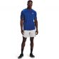 Blue Under Armour men's short sleeve fitted gym t-shirt with white UA logo from O'Neills.