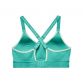 Women's Green Under Armour Infinity Mid Heather Cover Sports Bra, with mesh panels for added breathability from O'Neills.