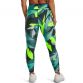 Women's Green Under Armour HeatGear® Armour No-Slip Waistband Printed Ankle Leggings, with side drop-in pocket from O'Neills.