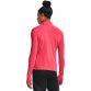 Pink Under Armour women's training half zip top with zip pockets, reflective logo and thumbholes from O'Neills.