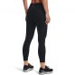 Black Under Armour women's running 7/8 leggings with waistband pocket from O'Neills.