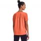 Orange women's Under Armour RUSH training t-shirt with short sleeves and side vent hem from O'Neills.