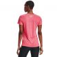 Women's Under Armour t-shirt pink with short sleeves and silver UA logo on upper back from O'Neills.