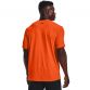 Orange men's Under Armour Rush running t-shirt with short sleeves and black UA logo from O'Neills.