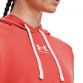 Women's Red Under Armour Rival Terry Hoodie with hidden, side-entry kangaroo pocket from O'Neills.