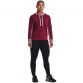 Burgandy Under Armour women's overhead hoodie with white drawstrings and thumbholes from O'Neills.