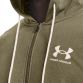 Men's Green Under Armour Rival Terry Full Zip Hoodie, with open hand pockets from O'Neills.