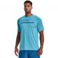 Men's Blue Under Armour Tech™ 2.0 Wordmark T-Shirt, with anti-odor technology from O'Neills.