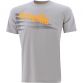 grey men’s crew neck t-shirt with UV protection and a printed design and O’Neills logo on the front.