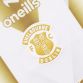 White and Gold Shelbourne F.C. 3rd Tolka Park Jersey 2024 with ribbed collar and cuffs by O’Neills. 