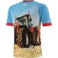 Blue Men’s MASS-terful O’Neills ploughing jersey with image of a red tractor on the front.